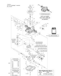 Transmission Diagram and Parts List for XT1-LT46KH (13APA9CT210)(2020) Cub Cadet Lawn Tractor